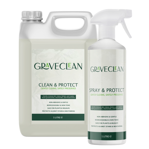Headstone Cleaner – Clean & Protect 5L & 1L Spray Bottle